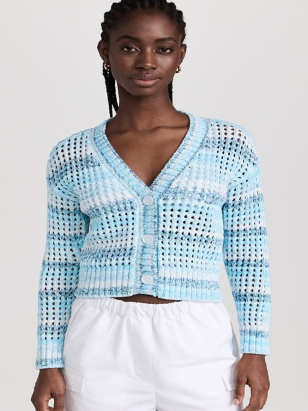 SUNDRY | Boxy Crochet Cardigan Boxy Crochet Cardigan Aruba Blue Sz M NWT
